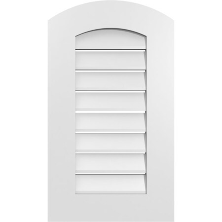 Ekena Millwork Arch Top Surface Mount PVC Gable Vent: Non-Functional, w/ 3-1/2"W x 1"P Standard Frame, 16"W x 26"H GVPAR16X2601SN